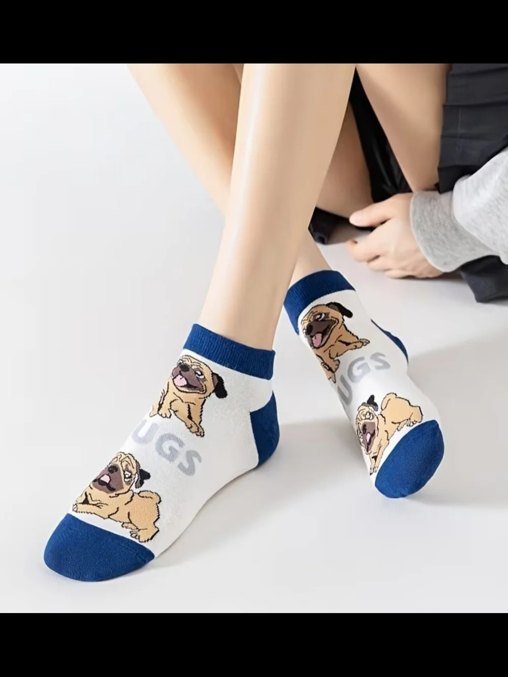 Cute Pug Dog Crew Socks - Assorted Colors SET OF 5